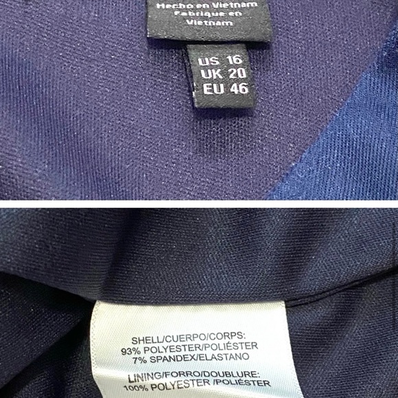 Maggy London Floral Sleeveless Sheath Dress Navy 16 - Picture 4 of 9